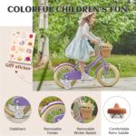 Vélo enfant rétro 18 pouces Vintage avec panier osier, stabilisateurs, freins avant/arrière