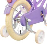 Vélo enfant rétro 18 pouces Vintage avec panier osier, stabilisateurs, freins avant/arrière