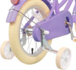 Vélo enfant rétro 18 pouces Vintage avec panier osier, stabilisateurs, freins avant/arrière