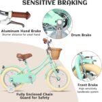 Vélo enfant rétro 18 pouces Vintage avec panier osier, stabilisateurs, freins avant/arrière