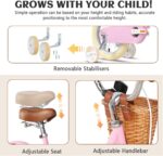 Vélo enfant rétro 18 pouces Vintage avec panier osier, stabilisateurs, freins avant/arrière