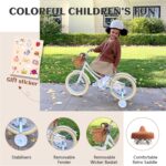 Vélo enfant rétro 18 pouces Vintage avec panier osier, stabilisateurs, freins avant/arrière