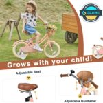 Vélo enfant rétro 18 pouces Vintage avec panier osier, stabilisateurs, freins avant/arrière