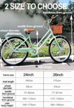Vélo hybride urbain 6 vitesses avec panier avant, porte-bagages, freins V-brake/tambour
