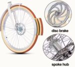 Vélo hybride urbain 7 vitesses adulte freins à disque panier porte-bagages