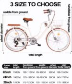 Vélo hybride urbain 7 vitesses adulte freins à disque panier porte-bagages