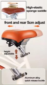 Vélo hybride urbain 7 vitesses adulte freins à disque panier porte-bagages