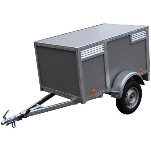 Remorque 3 chiens gris